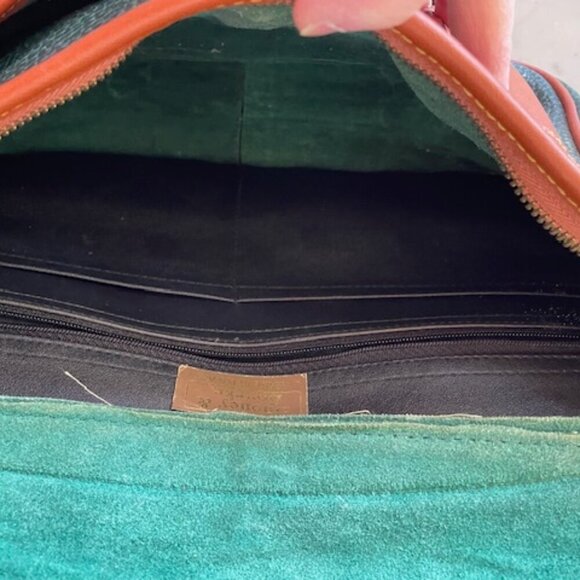 DOONEY & BOURKE AWL Green Pebbled Leather Large Double Pocket Outback Purse - Picture 12 of 17